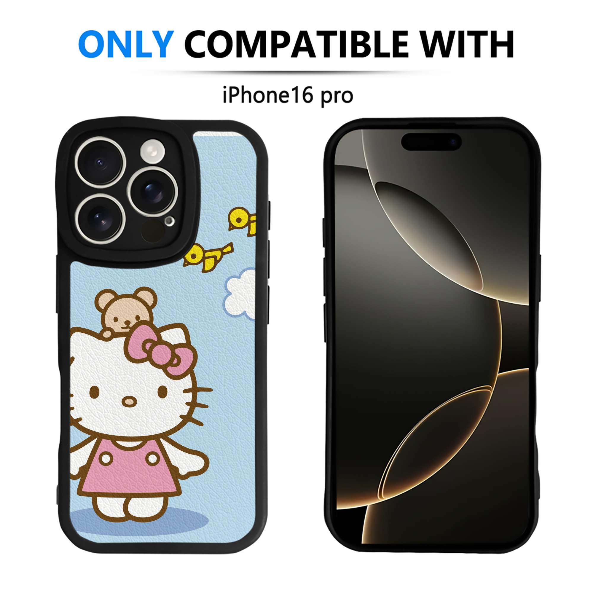 （画像用） Hello Kitty ハローキティ 【iPhone 16シリーズ対応】シリコンスマホケース（レザー調） 材質：シリコン